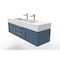 Castello Usa Nile 60" Wall Mounted Blue Vanity With White Top And Chrome Handles CB-MC-60BLU-CHR-2053-WH - alternate 6